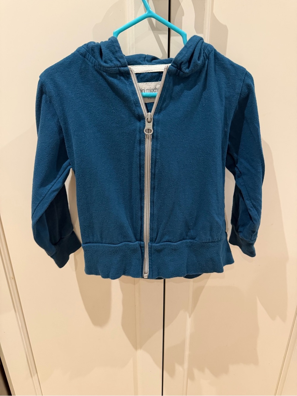 Mini mioche 12-24m Teal Zip-Up Hoodie for Kids